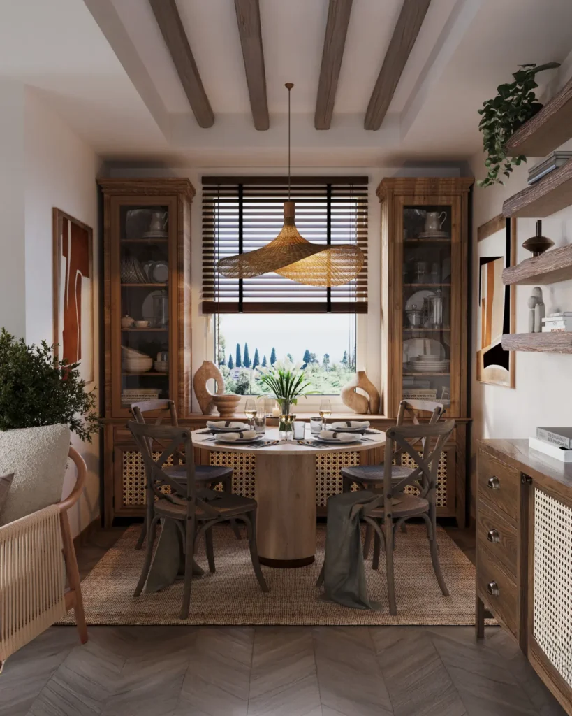 Projelerimiz Büyükada Anahtar Teslim Tadilat Dekorasyon ve İç Mimarlık Rustik Salon Render 3D çizim