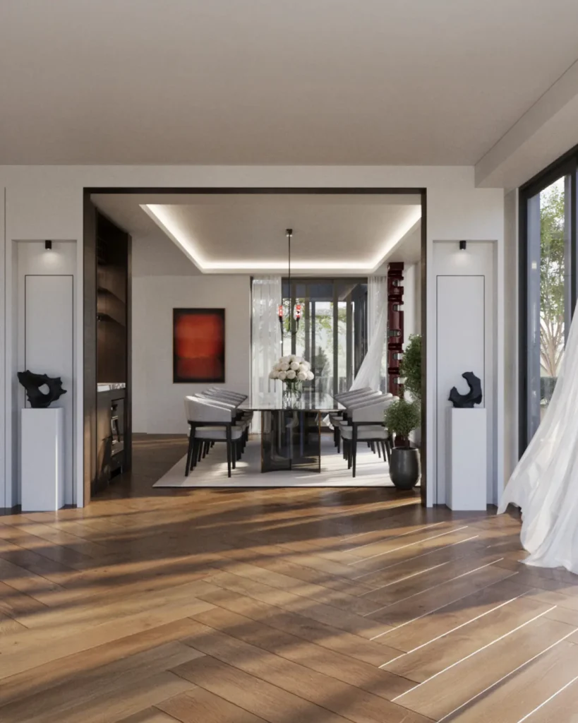 Projelerimiz Tarabya SedadKent Komple Tadilat Dekorasyon ve İç Mimarlık Salon Render 3D çizim