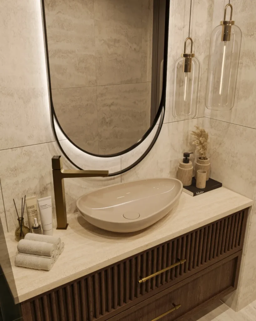 Projelerimiz Avrupa Konutları Komple Tadilat Dekorasyon ve İç Mimarlık Modern Lüks Banyo 3D çizim