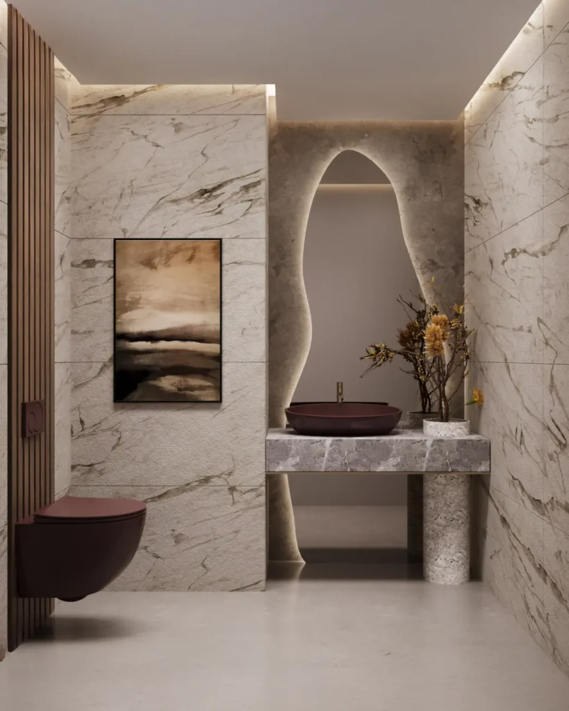 Projelerimiz Zekeriyaköy Diş Polikliniği Anahtar Teslim Tadilat Dekorasyon ve İç Mimarlık Tuvalet Banyo Render 3D çizim