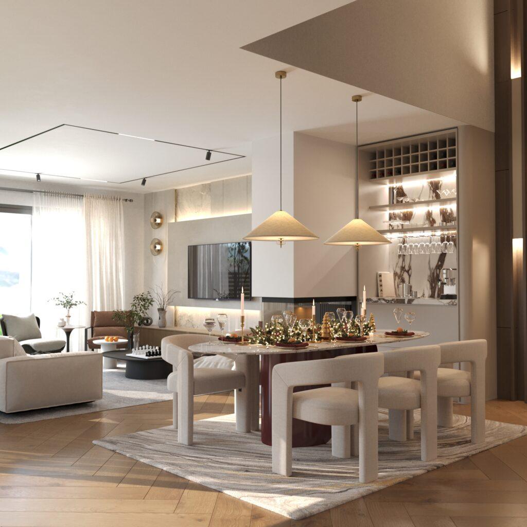 Projelerimiz St. Barthelemy D'Anjou Fransa’da Dubleks Villanın Modern ve Zamansız Dokunuşlarla İç Mekan Kurgusu Projesi görsel 2